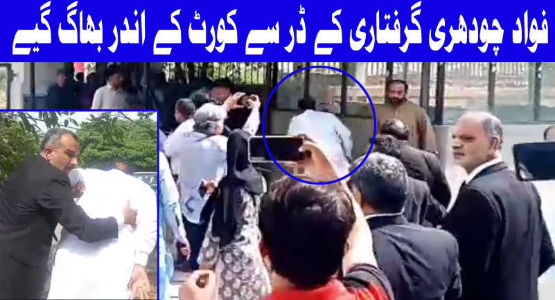 فواد چودھری گرفتاری کے ڈر سے کورٹ کے اندر بھاگ گیے