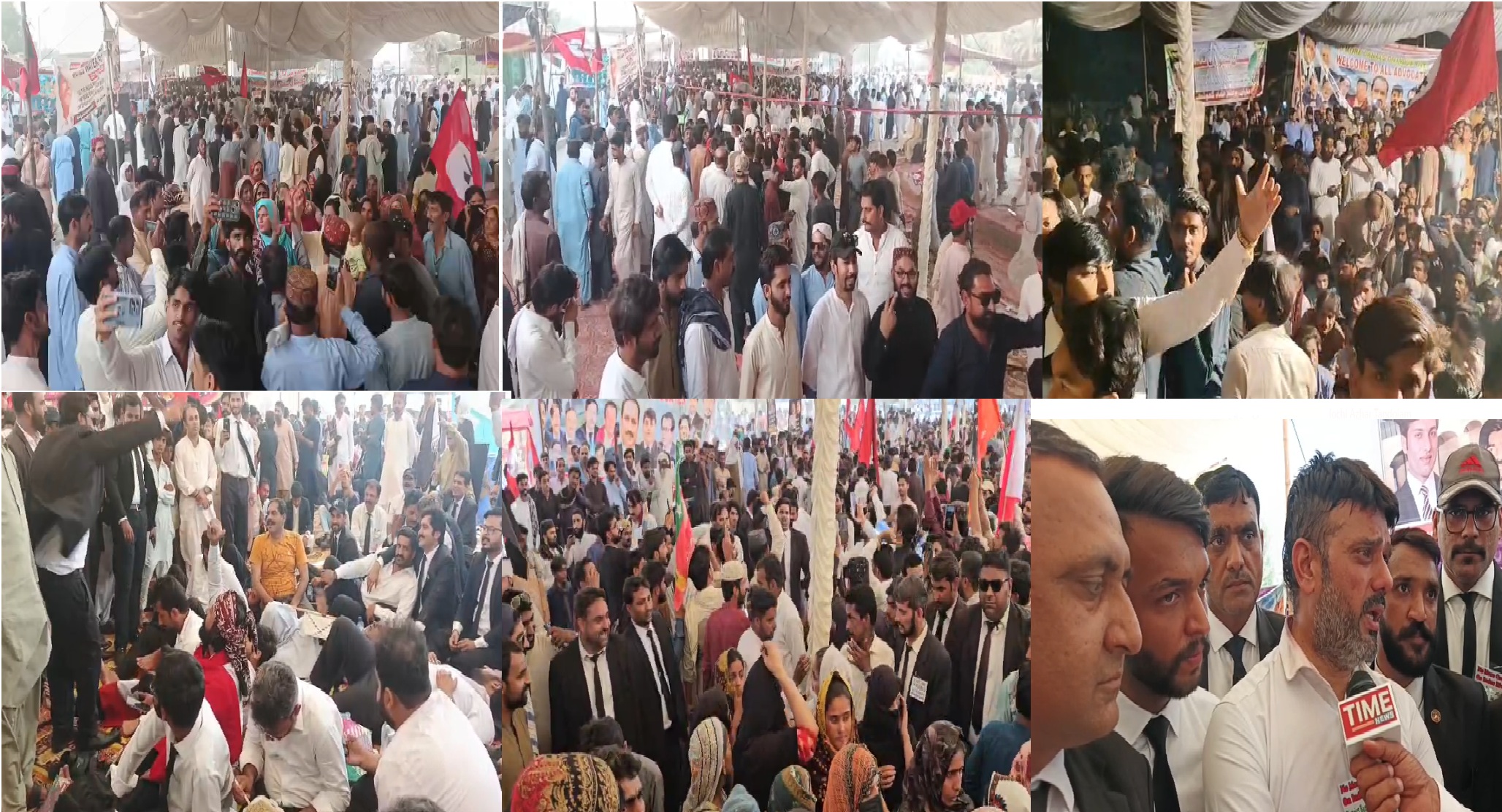 خیرپور: ببرلوءِ بائی پاس پر وکلاء کی قيادت میں دریائے سندھ سے نئے کینال نکالنے والے سندھ دشمن فیصلے کے خلاف دھرنا جاری، ہزاروں افراد کی شرکت
