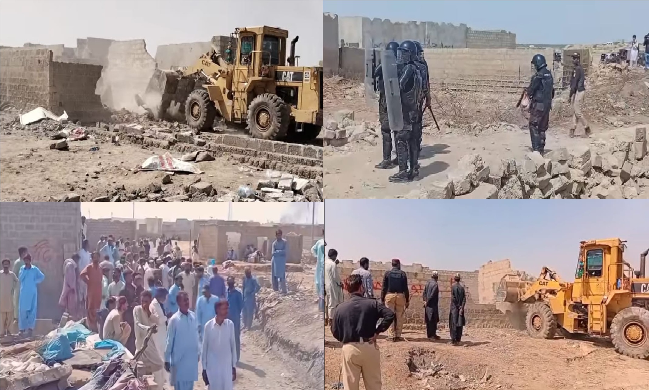 افغان بستي ڊاهڻ لاءِ آپريشن، 300 گهر ڊاهي پٽ، ڇڪتاڻ، 5 ڄڻا  گرفتار