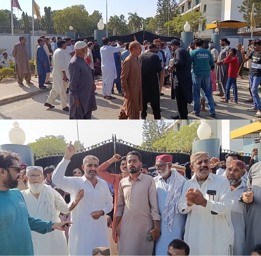 اسٽيل ملز ملازمن جو 100 ڏينهن کان احتجاج جاري،  گيسٽ هائوس ۾ موجود سي اي او جو گهيرو