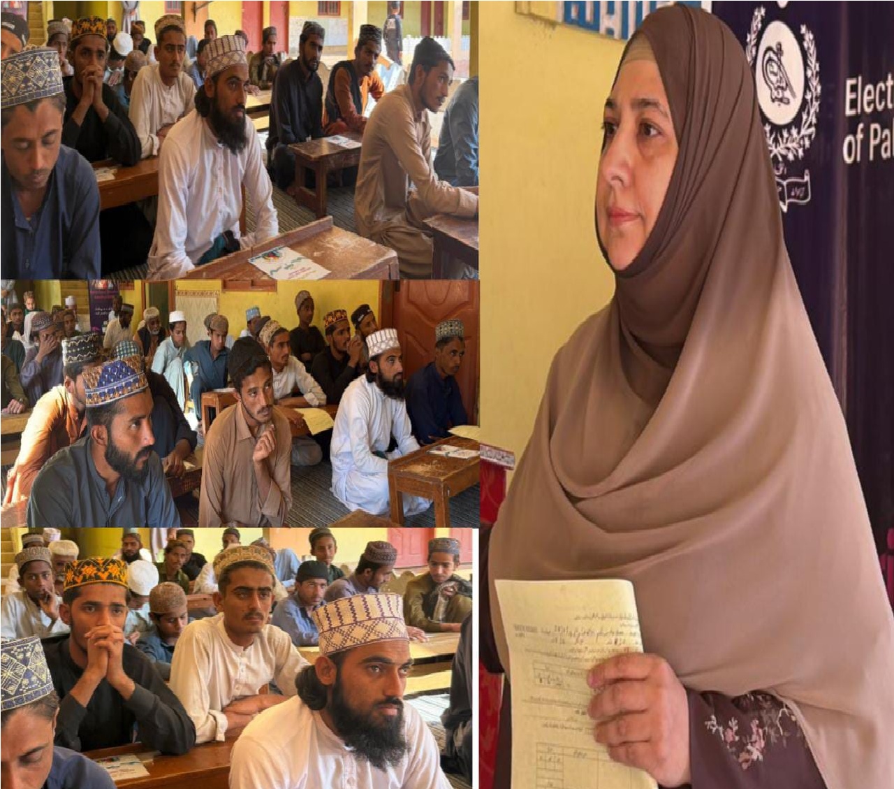 ضلعي اليڪشن ڪمشنر ٺٽو پاران مدرسي جي شاگردن لاءِ ووٽ جي اهميت تي آگاهي سيمينار منعقد