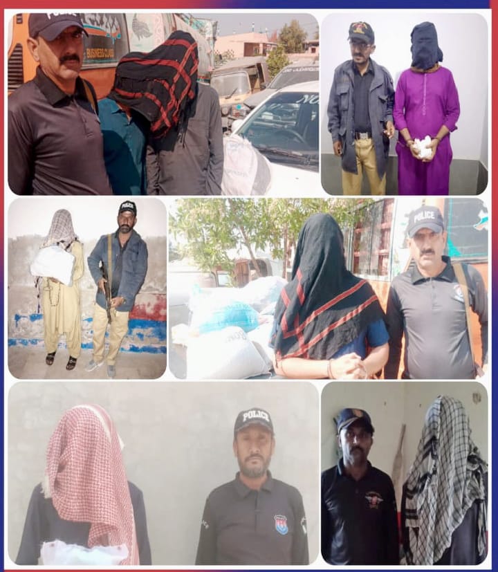 پوليس جون منشيات فروشن خلاف ڪارروائيون تيز، 7 ڄڻا گرفتار