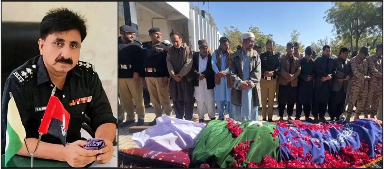 شکارپور کے قریب جرائم پیشہ افراد سے مقابلے کے دوران ایس ایچ او لکھي غلام شاہ خمیسو خان بروہی شہید، نمازِ جنازہ میں ڈی آئی جی ناصر آفتاب اور دیگر کی شرکت