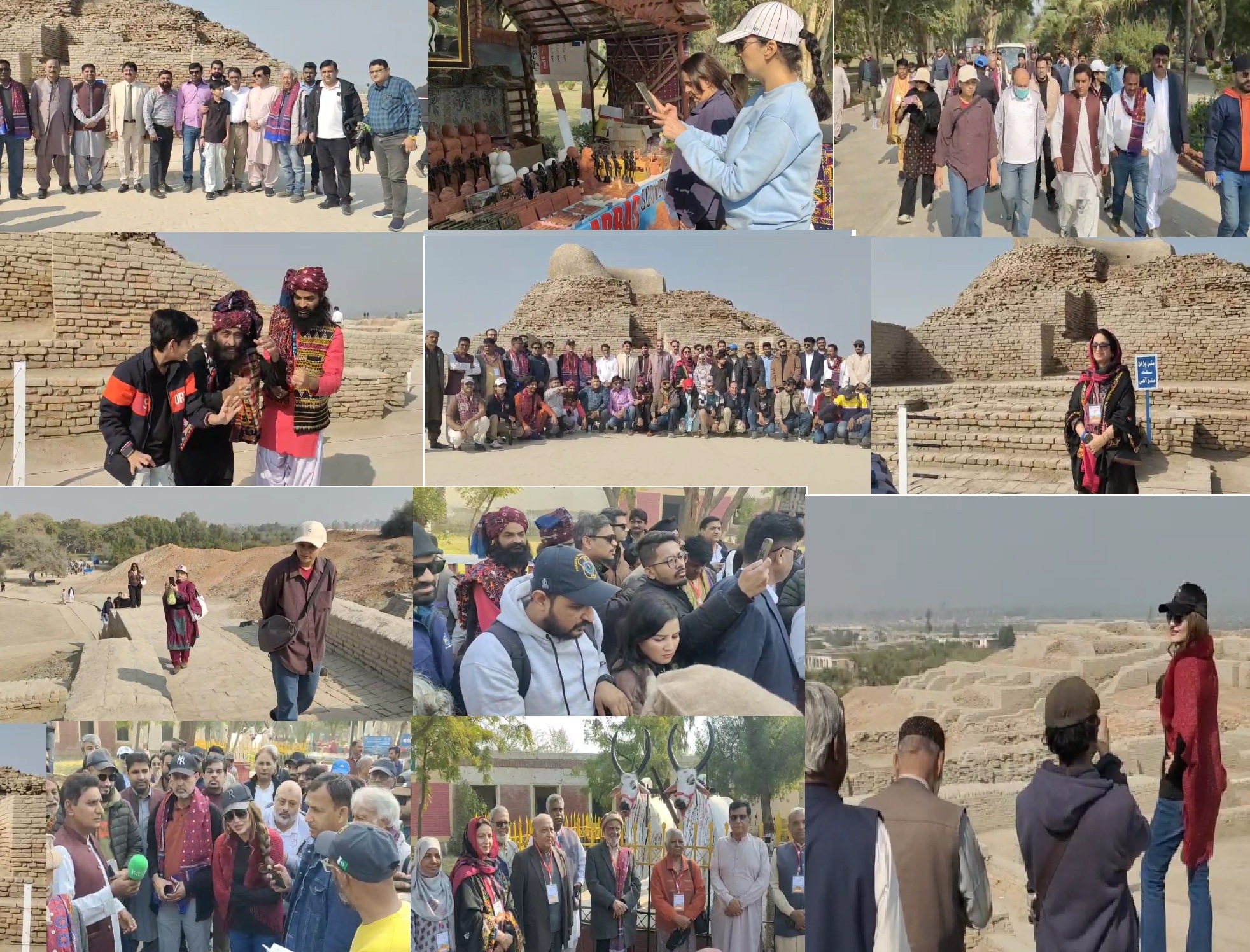 ڪراچي مان ڏيهي ۽ پرڏيهي سياحن جو وفد موهن جو دڙو پهتو، قديم آثارن جو دورو