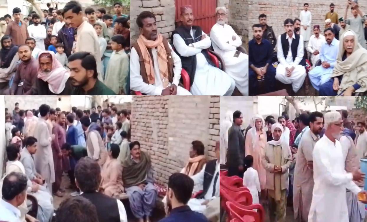 ڏوڪري ۾ 7مهينا اڳ پوليس جي مبينا مقابلي ۾ مارجي ويل نادر ڏيرو جي وارثن وٽ ميڙ منٿ قافلو پهتو