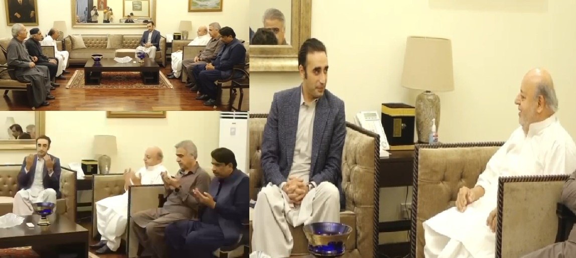چیئرمین پی پی پی بلاول بھٹو زرداری سے سابق وزیراعلی سندھ ممتاز بھٹو کے صاحبزادے امیر بخش بھٹو کی نوڈیرو ہاؤس میں ملاقات