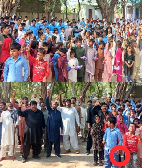 هڱورجا ۾ اسڪول جي عمارت نه ٺهڻ خلاف ڳوٺاڻن، شاگردن ۽ شاگردياڻين جو ڌرڻو