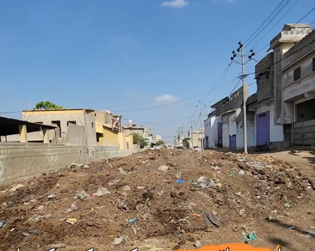 ابراهيم حيدري ٽائون جي علائقي ڀينس ڪالوني گندگي جا ڍير