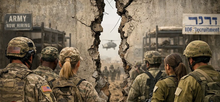 امریکی اور اسرائیلی فوج میں اہلکاروں کی کمی، فوج کے اندر دراڑیں پڑنے کا خدشہ