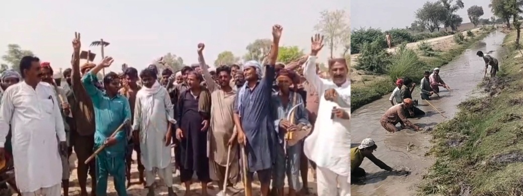 ھڱورجا مائنر جي کاٽي نه ٿيڻ خلاف پڇڙي جي آبادگارن ۽ ھارين جو ڌرڻو