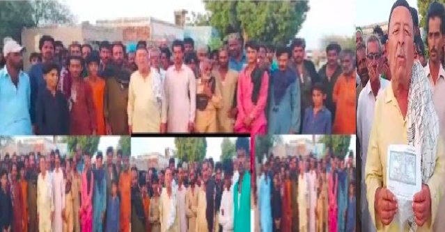 جهرڪ ويجهو مالوندن جو بااثرن جي مبينا زيادتين خلاف احتجاج