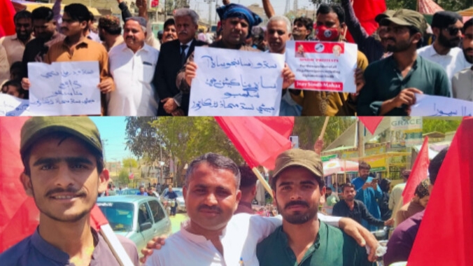 شڪارپور ۾ جيئي سنڌ محاذ پاران تڪراري ڪئنالن خلاف ريلي