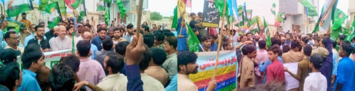 ملير: ڀٽائي آباد ۾ سوين ماڻھو پاڻي جي کوٽ ۽ لوڊشيڊنگ خلاف روڊن تي نڪري آيا