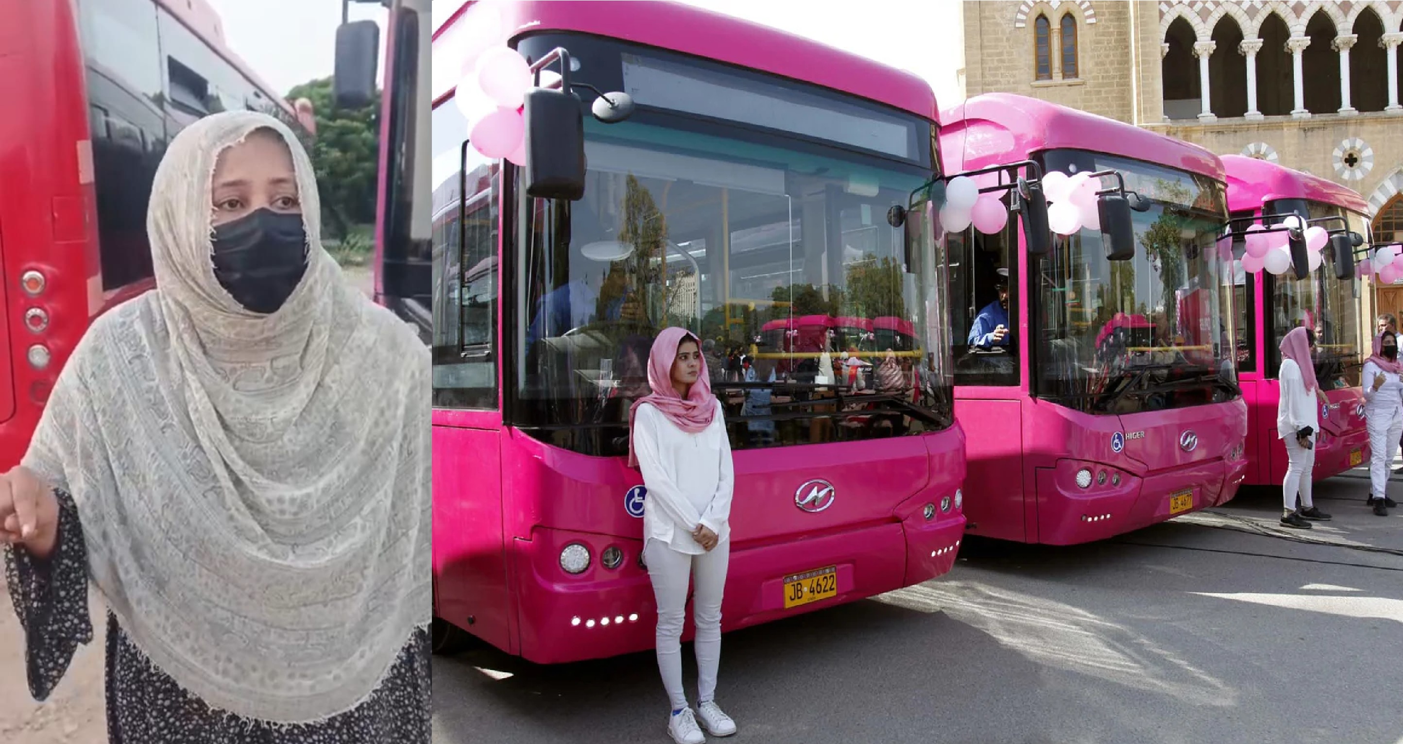 گلشن حديد کان هلندڙ پنڪ بس جي نوڪري مان نيڪالي خلاف ناري جو بسن اڳيان احتجاج