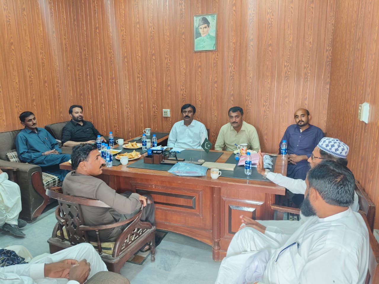 نوشهرو فيروز ۾ آل سنڌ سيڪريٽري يونين ڪائونسل ايمپلائيز يونين جو اجلاس