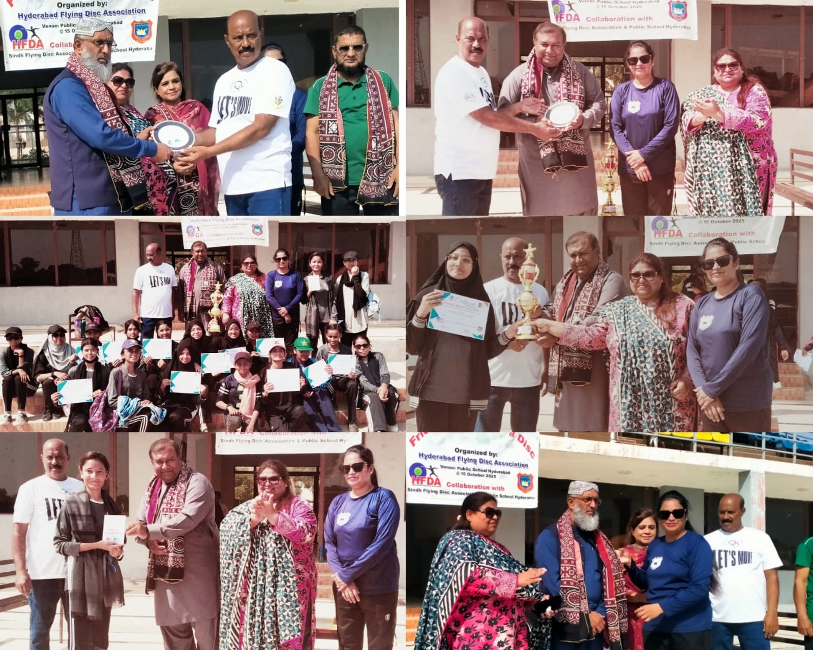 حیدرآباد فلائنگ ڈسک ایسوسی ایشن کے زیراہتمام گورنمنٹ گرلز ڈگری کالج لطیف آباد نمبر 8 اور پبلک اسکول کے درمیان فلائنگ ڈسک کا دوستانہ ميچ