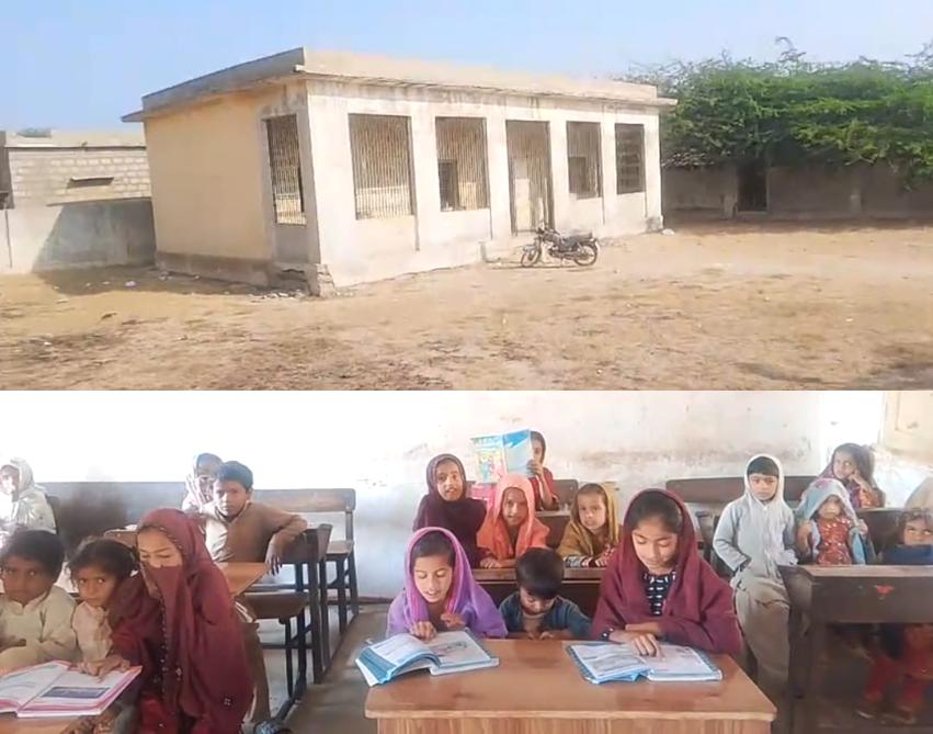 گڏاپ جي قديمي ڳوٺ حاجي جوکيو ۾ پرائمري اسڪول جي عمارت زبون حاليءَ جو شڪار