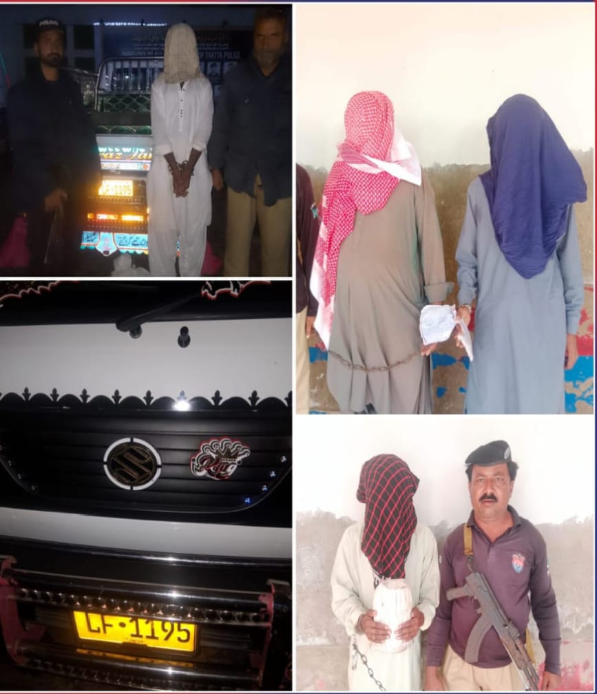 ٺٽو پوليس جون ڪارروائيون، منشيات فروشن ۽ ڏوهارين سميت 4 ڄڻا گرفتار