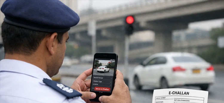 کراچی: ٹریفک پولیس موبائل ایپ کے ذریعے بھی ’’ای چالان‘‘ جاری کرے گی