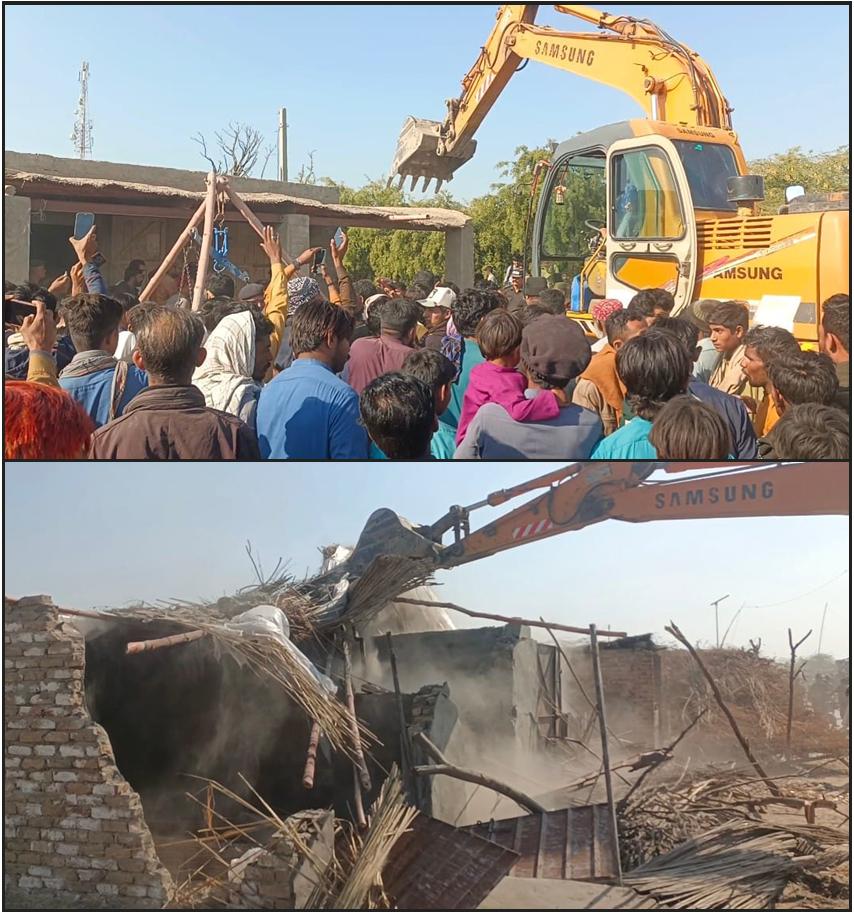 ٽالهي ۾ حددخلين ۽ قبضن خلاف ڪارروائي، ڪيترائي ڪچا ۽ پڪا دڪان توڙي ڇپرا ڊاهي پٽ ڪيا ويا