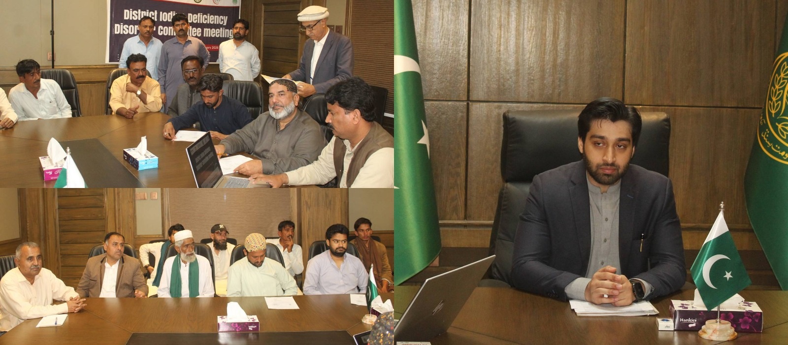 نوشهروفيروز۾ آيوڊين جي کوٽ سبب صحت تي پوندڙ خطرن بابت ڊي سي آفيس ۾ اجلاس