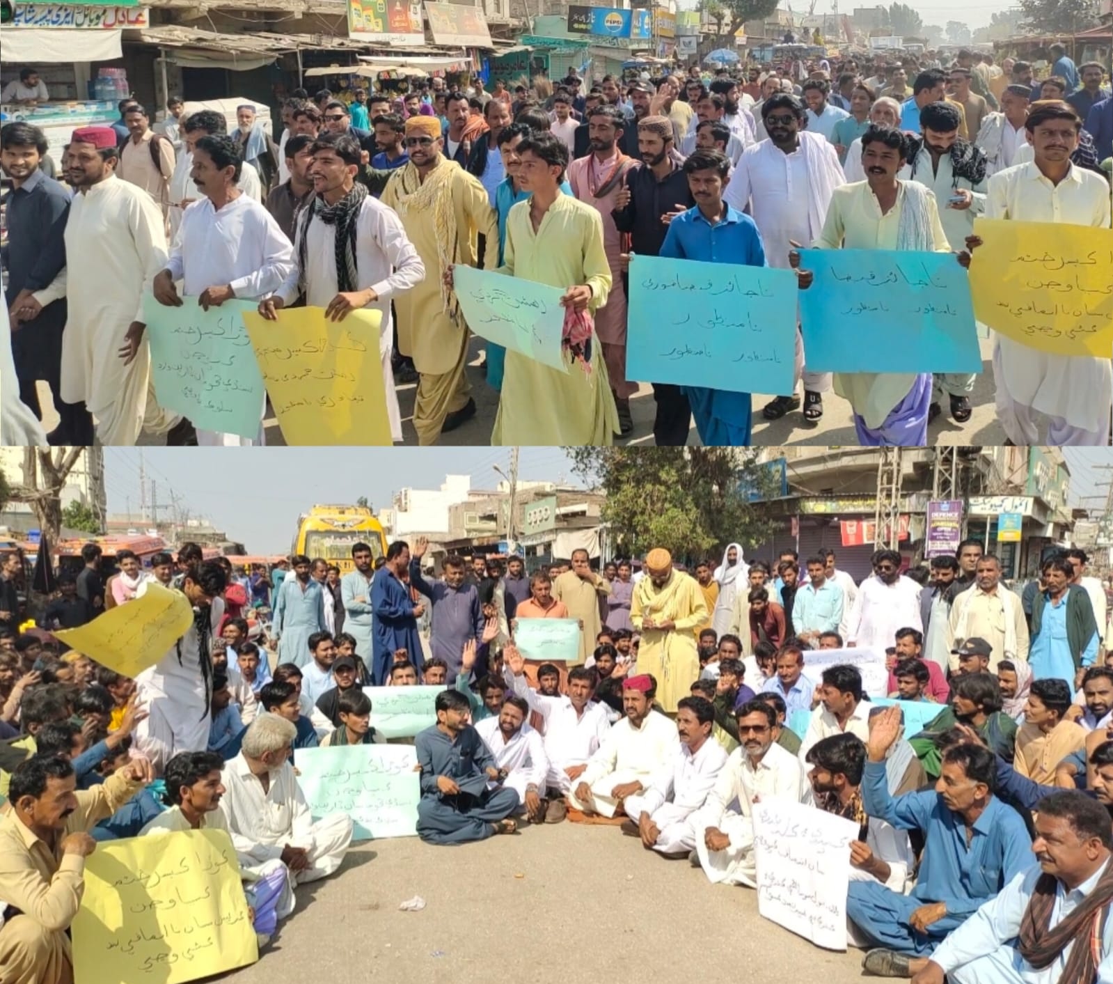 ڪنري ۾ دڪانن جي مالڪي واري تڪرار تان ڌرين ۾ ڇڪتاڻ جاري, ڪپري ۽ ڪلر برادرين جي سڏ ريلي ڪڍي ڌرڻو هنيو ويو