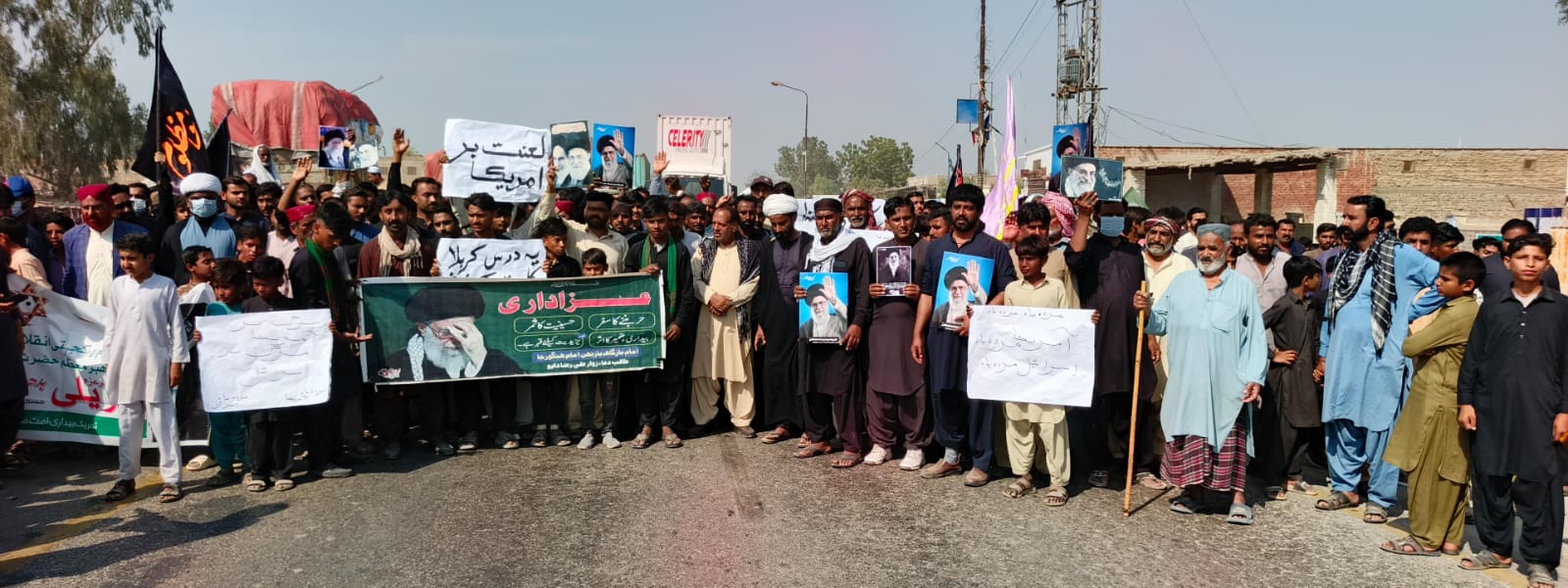 هڱورجا ۾ ايران تي حملن ۽ سپريم ليڊر جي شهادت واري واقعي خلاف احتجاجي ريلي