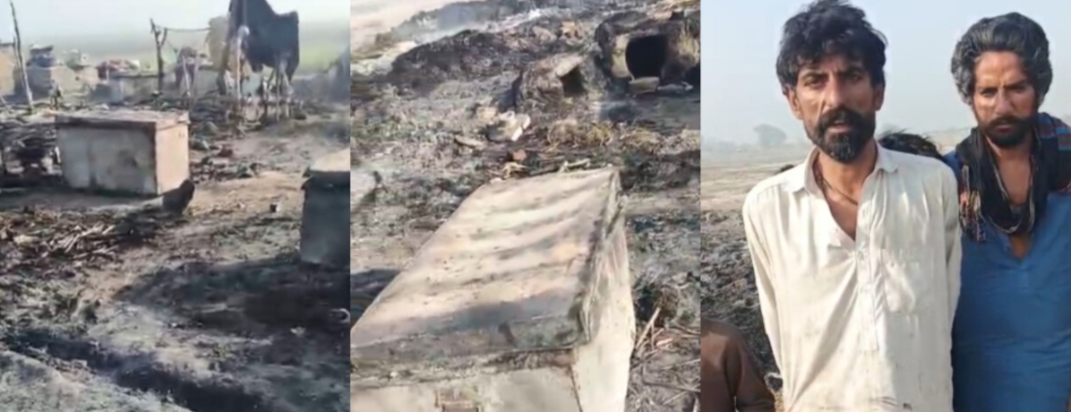 ھمايون شريف ويجهو پورھيتن جي گهرن کي باهه وڪوڙي ورتو، الهه تلهه سڙي رک