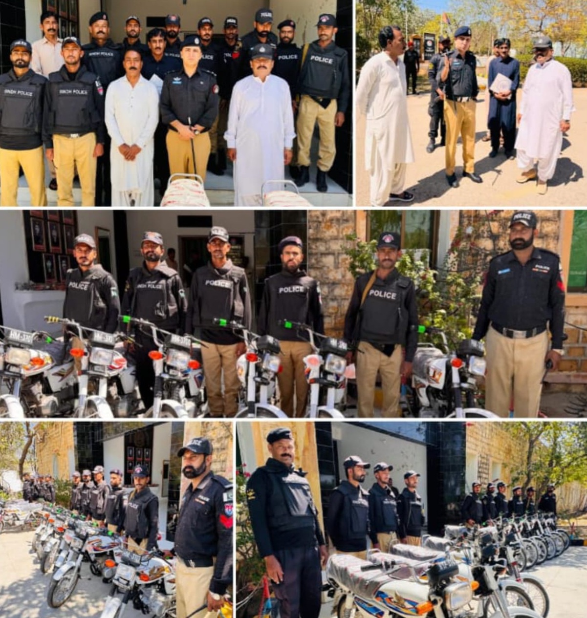 ٺٽي ۾ ون فائيو مددگار پوليس اهلڪارن کي وڌيڪ 10 موٽرسائيڪلون ڏنيون ويون